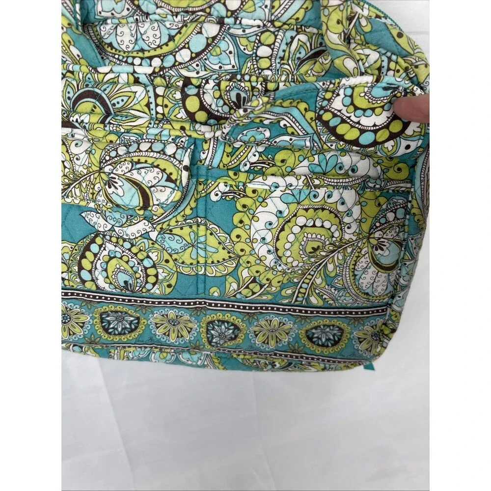 Vera Bradley Retired Small Bowler Bag Peacock Garden Paisley Teal Green 2007